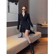 Elegant Blazer Dress Mini flared V-neck Dress