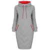 Ladies Winter Hooded Slim Fit Sweatshirt Dress