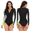 Women’s Long Sleeve Rash Guard Swimsuit Set – Zip Front UV Protection Surf Swimwear