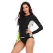 Women’s Long Sleeve Rash Guard Swimsuit Set – Zip Front UV Protection Surf Swimwear