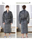 Winter Pajamas Men'S Winter Thickened Long Pajamas Plus Velvet Winter Sleepwear