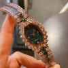 Wine Barrel Diamond Watch – Decorative Green Quartz Timepiece
