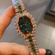 Wine Barrel Diamond Watch – Decorative Green Quartz Timepiece