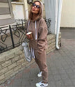 2pcs unisex Drawstring Hoodie Sport suit Athleisure wear