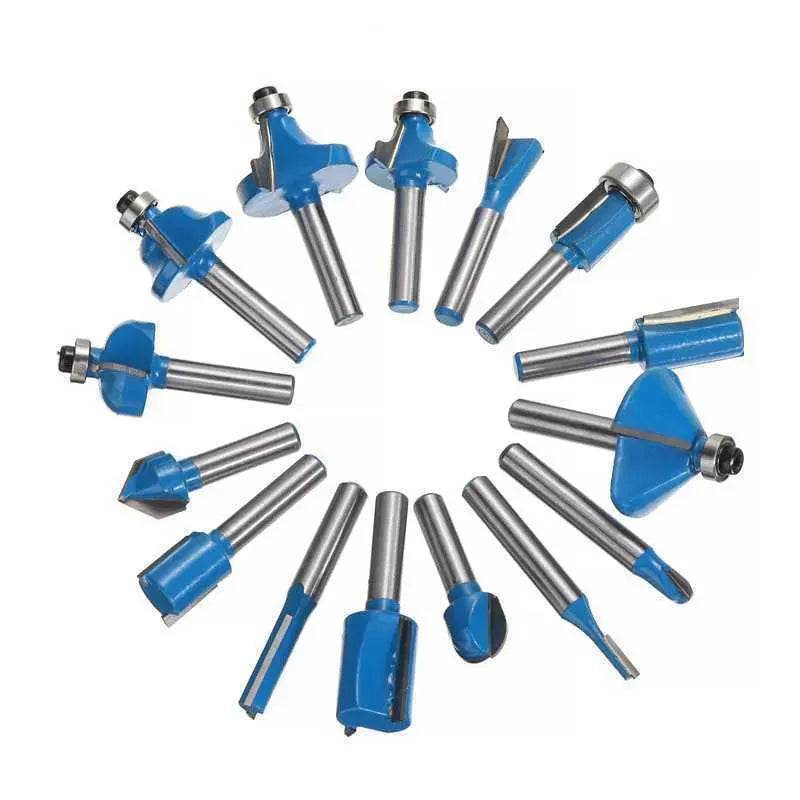 Trimming Milling Cutter Set - Woodworking Milling Router Bits, 15 PCS
