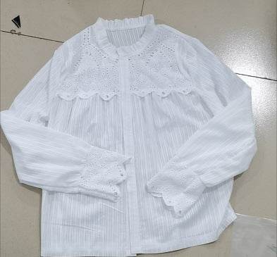 Women's Casual Summer Long sleeve Lace Stitching Shirt top Women