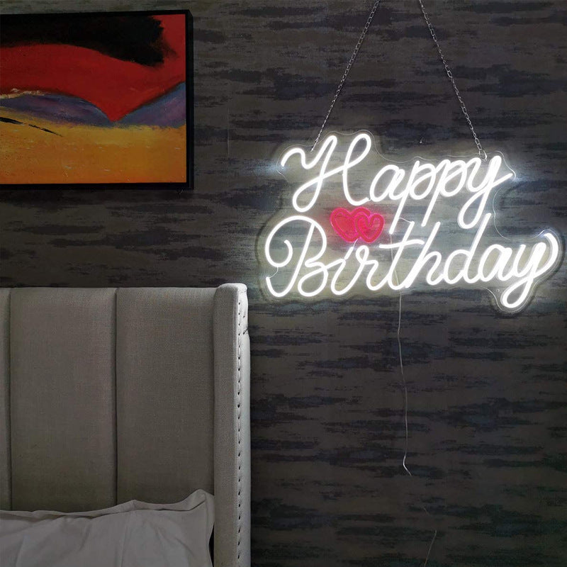Happy Birthday Neon Sign Light – LED Party Decoration for Birthdays & Events