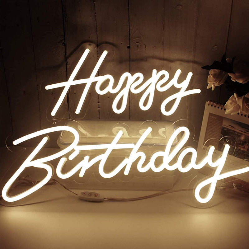 Happy Birthday Neon Sign Light – LED Party Decoration for Birthdays & Events