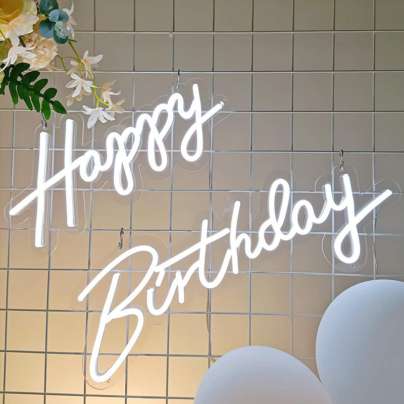Happy Birthday Neon Sign Light – LED Party Decoration for Birthdays & Events
