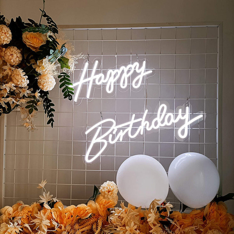 Happy Birthday Neon Sign Light – LED Party Decoration for Birthdays & Events