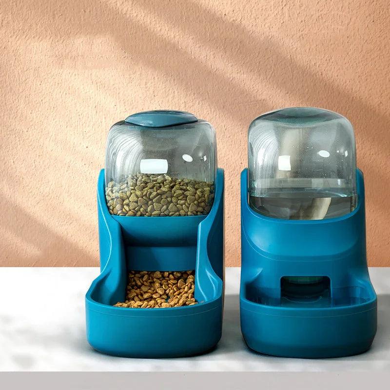 Automatic Pet Water Fountain & Food Feeder – Gravity Dispenser for Cats & Dogs (Purple / Green / Orange)