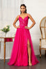 3-D Flower Applique Glitter Mesh A-line Dress