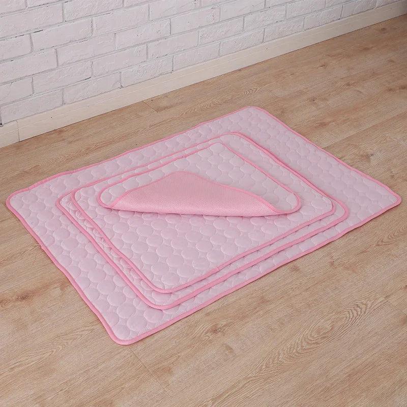 Pet Ice Silk Cooling Pad – Summer Cooling Mat for Dogs & Cats (XS–2XL)