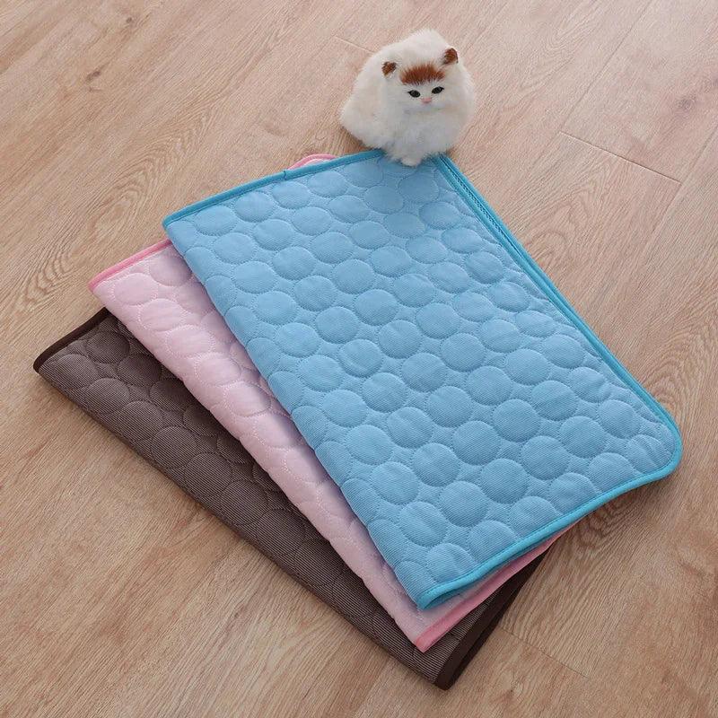 Pet Ice Silk Cooling Pad – Summer Cooling Mat for Dogs & Cats (XS–2XL)