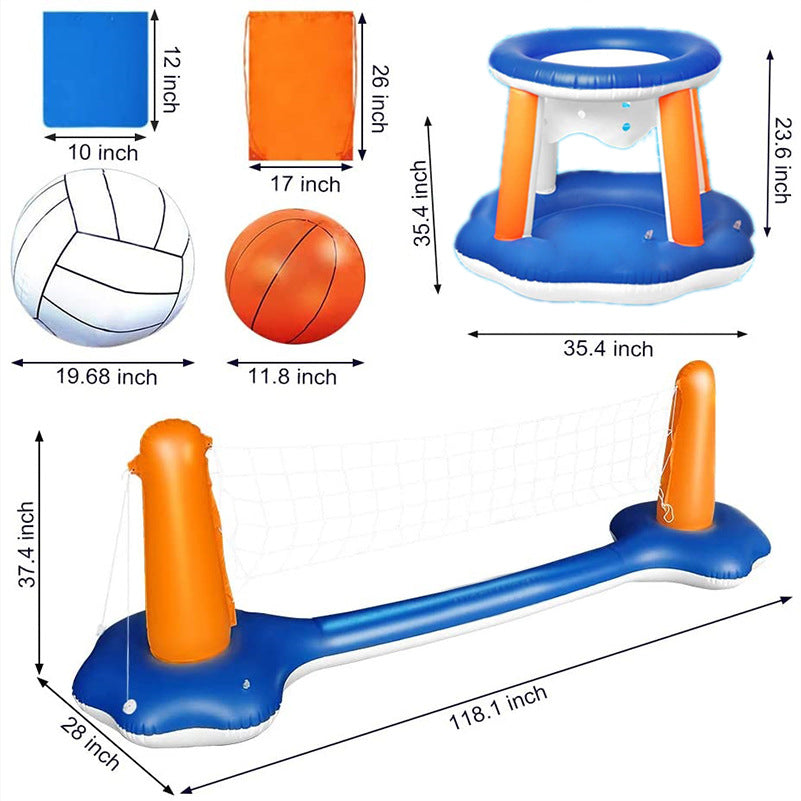 Inflatable Water Volleyball Stand – Adult Pool Volleyball Rack 290cm PVC