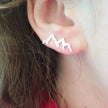 Women's Gold and Silver Stud Earrings