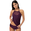 High Waist Halter Bikini | Solid Color Nylon Split Swimsuit for Women S-XXL