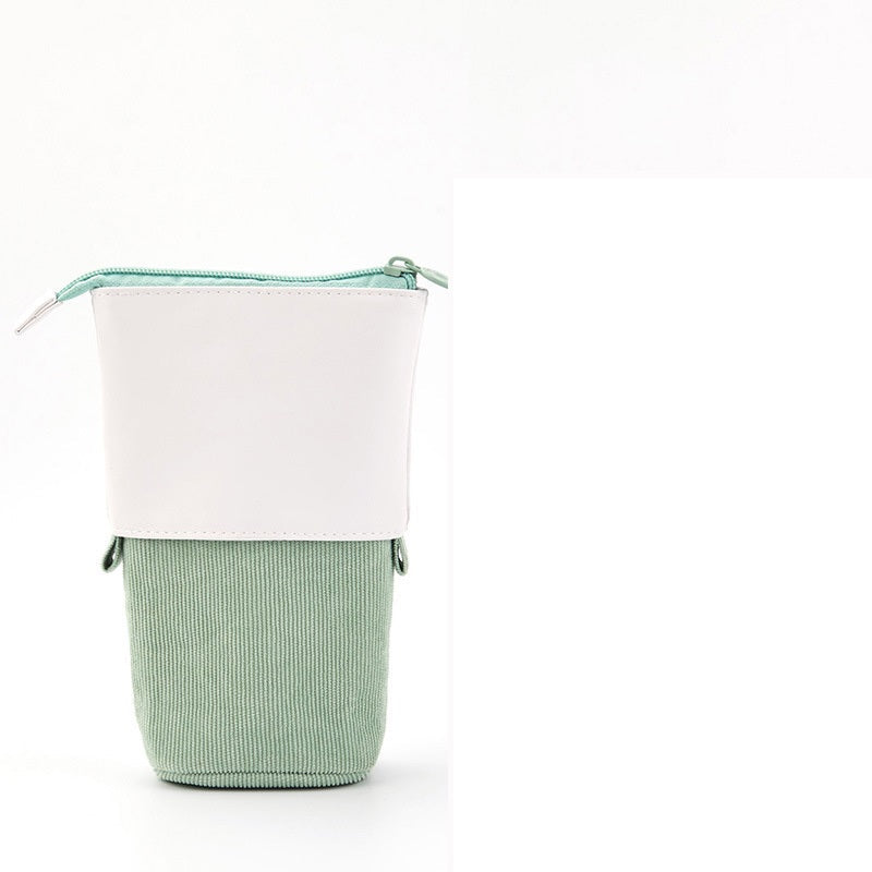 Corduroy Retractable Pencil Case – Cute Round Pouch in 5 Colours (1PC or 2PCS)