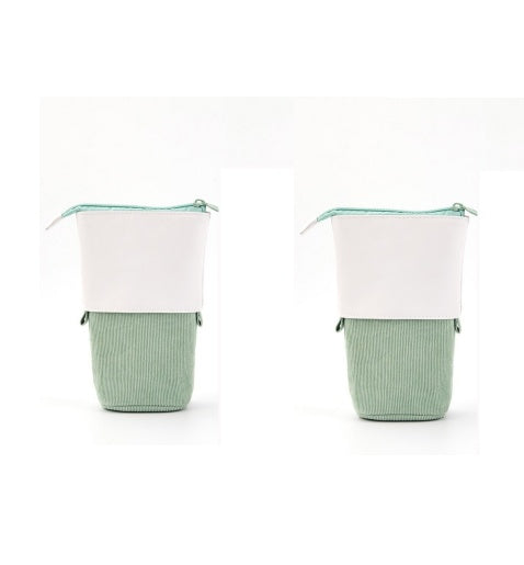 Corduroy Retractable Pencil Case – Cute Round Pouch in 5 Colours (1PC or 2PCS)