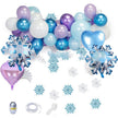Winter Frozen Balloon Garland Arch Kit – Blue Purple Snowflake Party Decoration Set