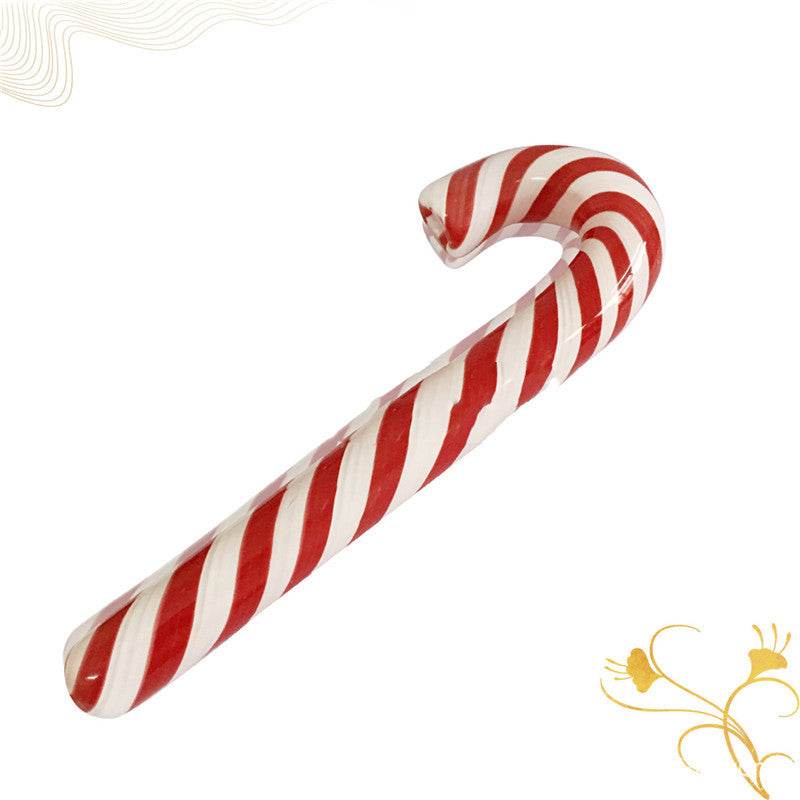 Red Striped Glass Pipe Cane Glass Hookah Glass Smoking Set