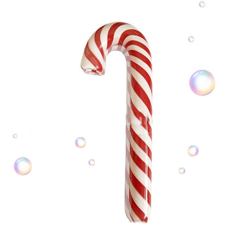 Red Striped Glass Pipe Cane Glass Hookah Glass Smoking Set