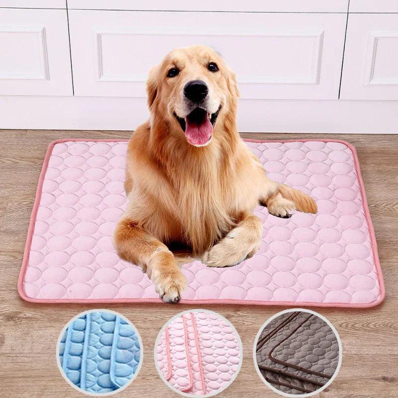 Pet Ice Silk Cooling Pad – Summer Cooling Mat for Dogs & Cats (XS–2XL)