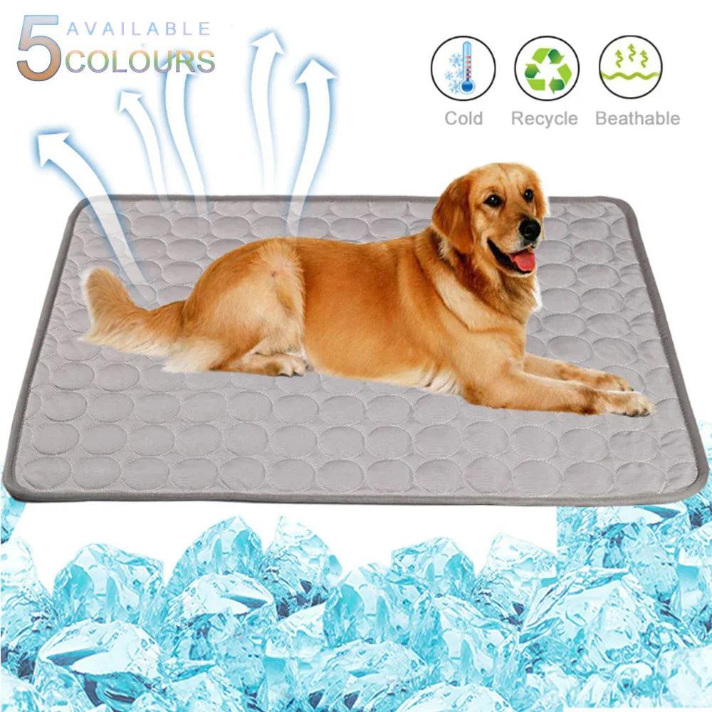Pet Ice Silk Cooling Pad – Summer Cooling Mat for Dogs & Cats (XS–2XL)
