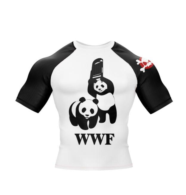 Men’s Rash Guard Compression Shirt – Panda Graphic Athletic Design for MMA, BJJ & Gym Training