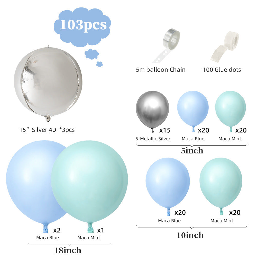 Blue & Mint Green Balloon Garland Chain Kit – Boy Birthday & Wedding Party Decoration Set