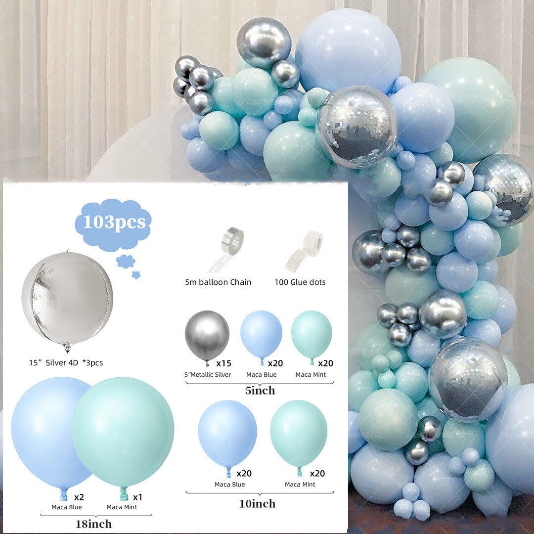 Blue & Mint Green Balloon Garland Chain Kit – Boy Birthday & Wedding Party Decoration Set