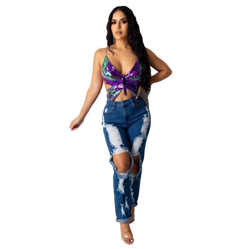 Crop Top Women Summer sleeveless Backless Tops Vintage Tank Top