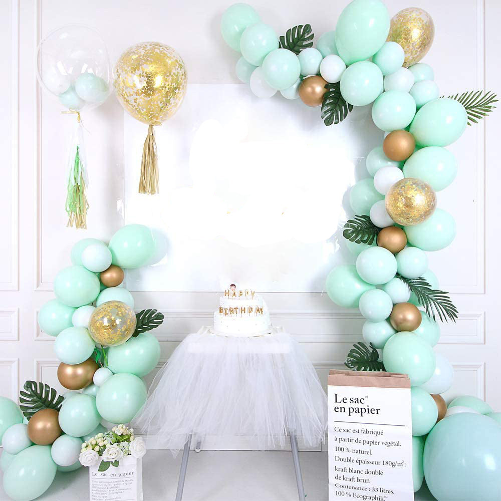 110PCS Mint Green Macaron Balloon Garland Kit – Safari Baby Shower & Birthday Decor
