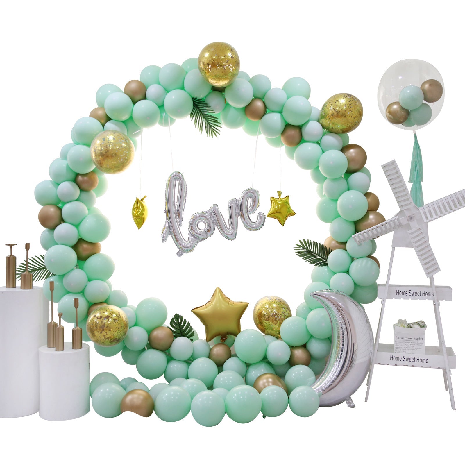 110PCS Mint Green Macaron Balloon Garland Kit – Safari Baby Shower & Birthday Decor