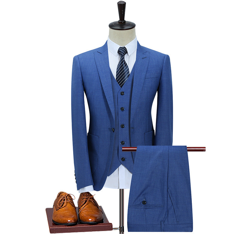 Men's Slim Fit Business Suit Jacket – Acetate Blend, 3 Colors, S–5XL