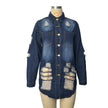 Denim Jacket Women Medium Length Cotton Lapel Style