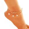 Women Gold and Silver Drop Chain Anklet