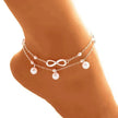 Women Gold and Silver Drop Chain Anklet