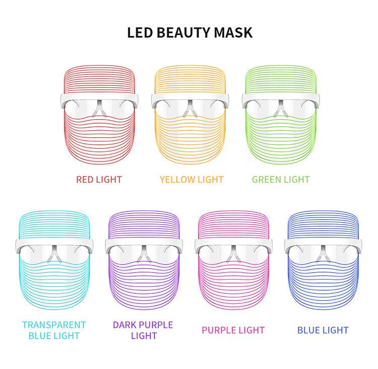 7-Color LED Mask Red Light Therapy Skin Rejuvenation Anti-Aging Whitening SPA Device