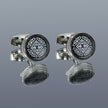 Men's Round Geometric Cufflinks – Alloy Silver Fashion Cufflinks for Business & Formal Wear | Canada & USA