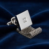 Men's Square White Crystal Chain Cufflinks – Copper Inlaid Business Shirt Cufflinks | Canada & USA