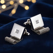 Men's Square White Crystal Chain Cufflinks – Copper Inlaid Business Shirt Cufflinks | Canada & USA