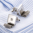 Men's Square White Crystal Chain Cufflinks – Copper Inlaid Business Shirt Cufflinks | Canada & USA