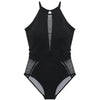 Cover Belly Slim Swimsuit Black Mesh One-piece Bikini Swimsuit Charming Triangle Swimsuit