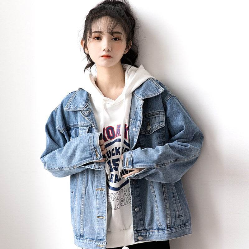 Casual Unisex Oversized loose Washed Denim Jacket