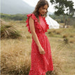 Polka dot Chiffon Ruffled Summer midi dress