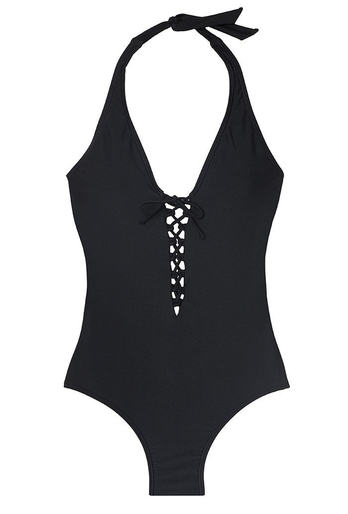 Women's Plus Size Strappy One-Piece Swimsuit – Solid Color Cutout Bikini XL-5XL