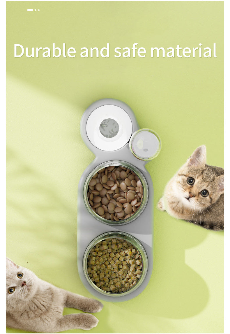 Automatic Pet Feeder Bowl with Water Fountain – Double Bowl for Cats & Dogs