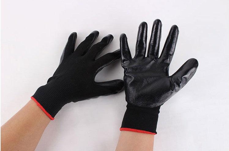 Nitrile Impregnated Work Gloves – Oil-Resistant Anti-Slip 13-Needle Nylon Gloves for Precision & Logistics