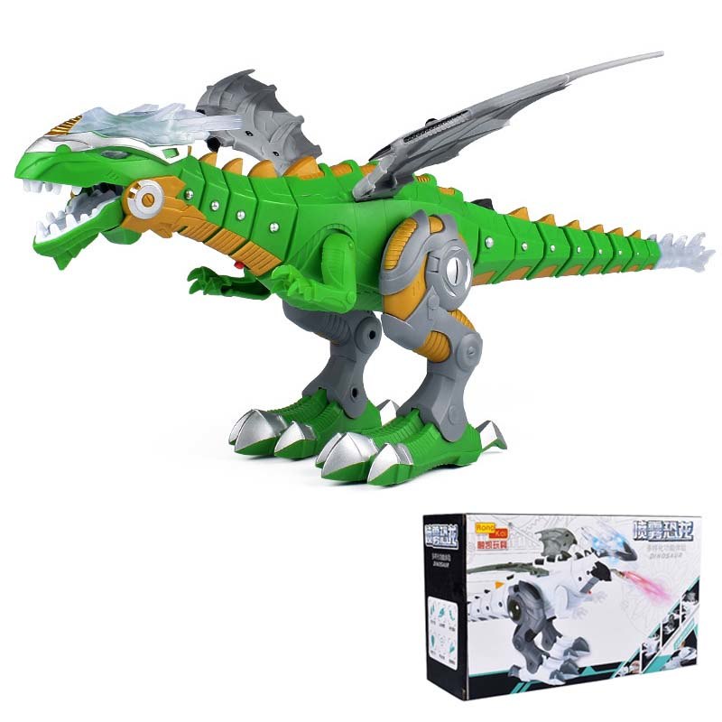 Intelligent Robot Toy Dinosaur with Spray Mist, Sound & Light
